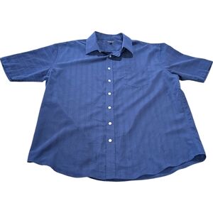Croft & Barrow Navy Button Down Shirt Men's XL Blue